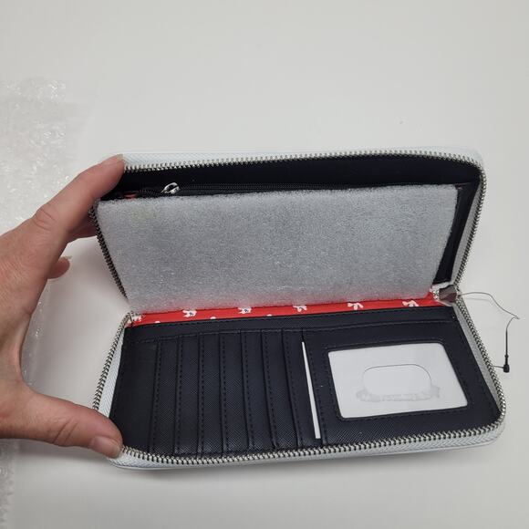 Disney Parks Loungefly Mickey Mouse All Over Mickey Face Black Wallet NWT - Picture 8 of 11